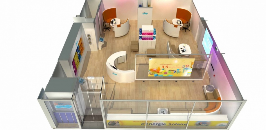 Concept et design des Boutiques Bleu Ciel d’EDF