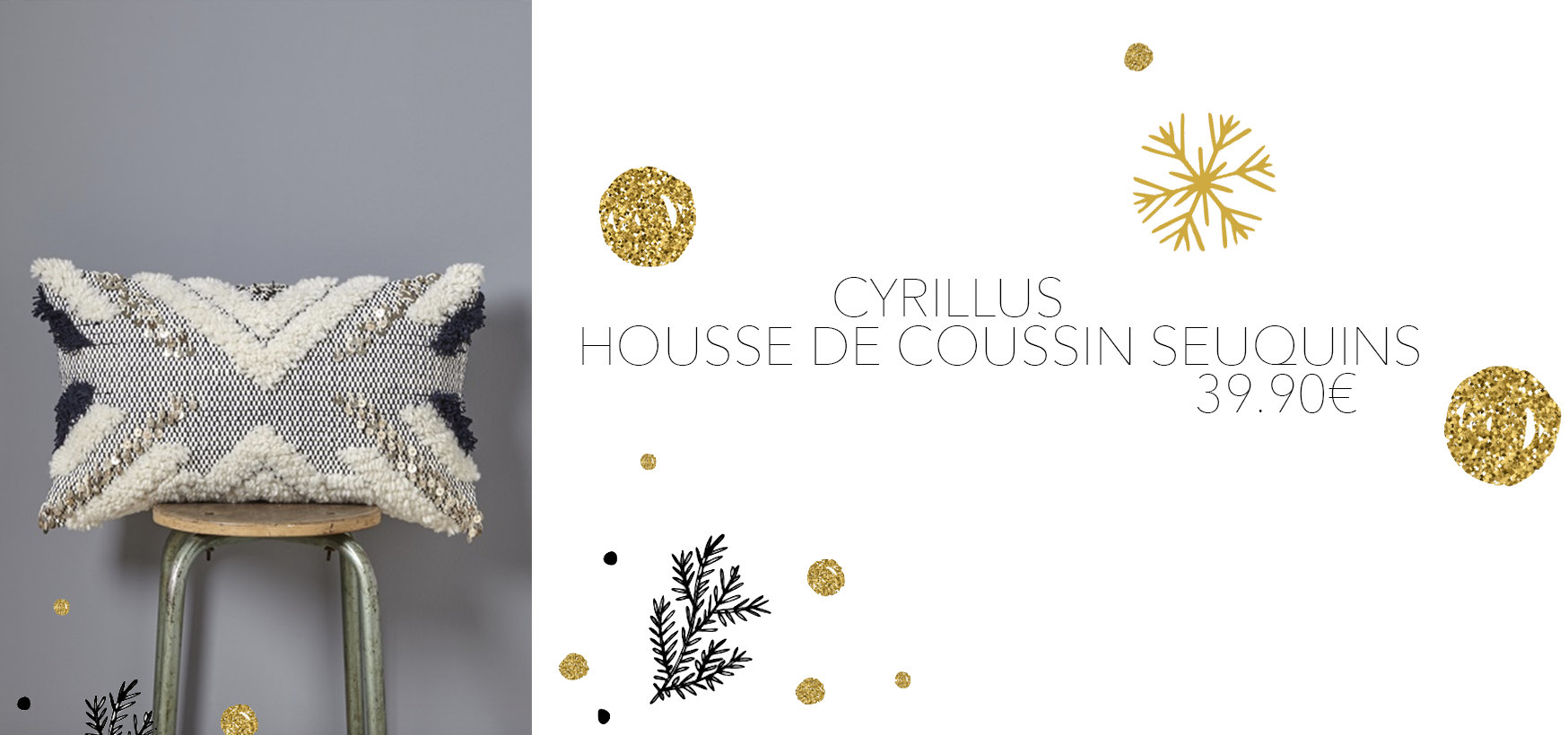 housse de coussin sequins cyrillus