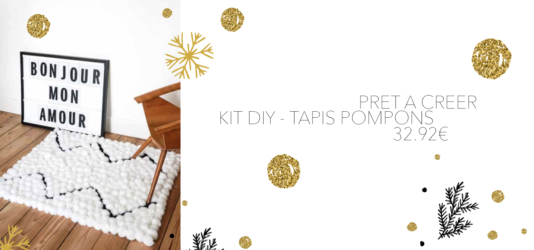 kit diy tapis pompons pret a creer